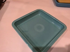Fiesta Turquoise 8.5" Square Utility Tray Napkin Holder rare HTF New - Picture 1 of 3