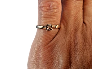 Vintage 14KT Gold Engagement Promise Ring GENUINE REAL 1 Point Diamond Size 5 - Picture 1 of 19