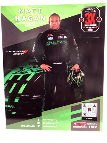 2023 MATT HAGAN TSR 3 X CHAMP DIRECT CONNECT NHRA FUNNY CAR DRAG RACING POSTCARD Cover