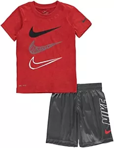 Nike 2 Piece T-Shirt & Shorts Outfit Set Boys Size 7 red & black - Picture 1 of 1