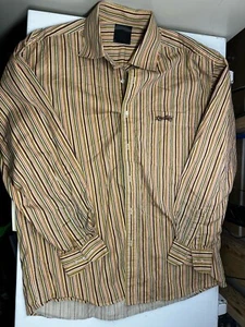 Blac Label Mens Striped Long Sleeve Embroidered Shirt Size Large L - Picture 1 of 4