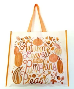 Bolso de Compras Reutilizable Hojas y Calabazas de Otoño TJ Maxx Nuevo con Etiquetas Nuevo - Imagen 1 de 3