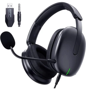 Wireless Gaming Headset for PC PS4 PS5, 2.4GHz USB Gamer Headphones - Picture 1 of 7