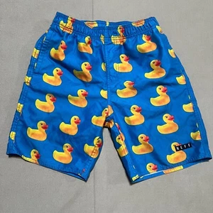 YOUTH NEFF BLUE LINED SWIM/ BOARD SHORTS w/ YELLOW RUBBER DUCKS SIZE L - Picture 1 of 17
