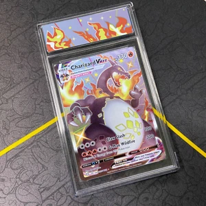 Charizard SV107/SV122 - Destinos Brillantes - SIN TARJETA - Etiqueta + Estuche de exhibición de losa solamente - Imagen 1 de 4