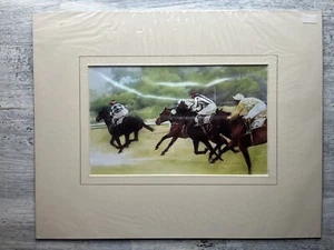 No. 21 In The Lead - William Nassau - Matted Jockey Print - New - Picture 1 of 2