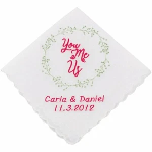 Personalized You, Me, Us Wedding Handkerchief - Picture 1 of 2