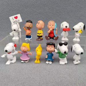 12Pcs Snoopy Action Figure Model Toy Figurines Cake Topper - Picture 1 of 10