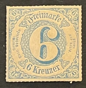 Travelstamps:1859-1866 Germany Thurn & Taxis Stamp Mint OG H 6 Kreuzer - Picture 1 of 5