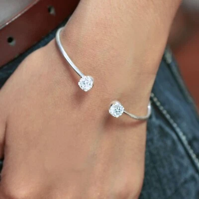 Brazalete solitario diamante blanco roto certificado tratado de 2,20 quilates, plata 925 Foto 1 de 4