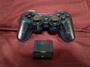 Controlador y receptor PS2 inalámbrico azul transparente para PlayStation 2 W07 G - Imagen 1 de 2