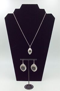 Carol Brodie Evil Eye Locket Necklace & Matching Earrings, Sterling Silver, New