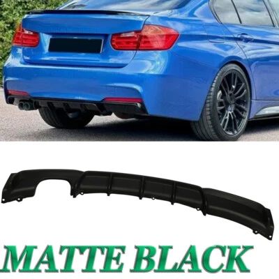 For BMW F30 F31 320i 328i M Sport Matte Black Rear Bumper Diffuser Lip 2012-2018 - Image 1 of 4