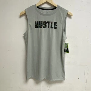 DSG Boys Training Novelty Muscle Tank High Rise/ Pure White Hustle DAB11115N - Picture 1 of 6