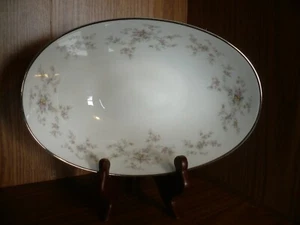 Noritake Arlene 5802 ovale Servierschale florales Design mit Silberrand - Bild 1 von 5