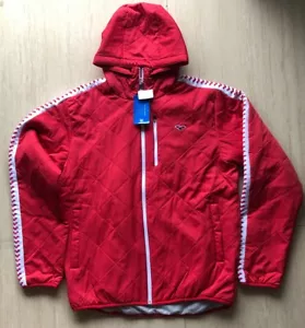 Genuine Arena Swim Red Track Quilted Jacket w/ Hood 2020 Japan Design ARF-C3603 - Picture 1 of 12