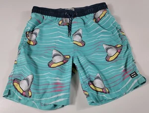 billabong layback Boys Large swim trunks. Shark themed. Side pockets. Beach swim - Picture 1 of 7