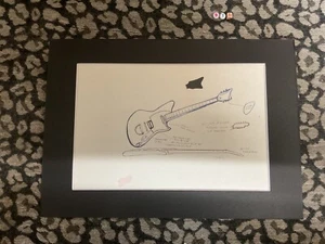 RARE NIRVANA KURT COBAIN SKETCH ART PRINT BY KURT HIMSELF , MOUNTED , GREAT GIFT - Picture 1 of 3