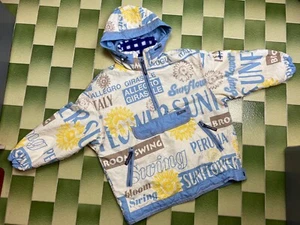 Vintage Ellesse Sunflower Perugia Italy All Over Print Hoodie Half-Zip Jacket - Picture 1 of 11