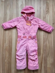 Obermeyer Kids 4 "Peace Suit" Pink/Orange I Grow One Piece Zip Snowsuit $180 - Picture 1 of 15