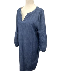 Talbots Kleid Damen 16 Denim knielang Boho Pullover Etuikleid Freizeit 109 $ - Bild 1 von 20