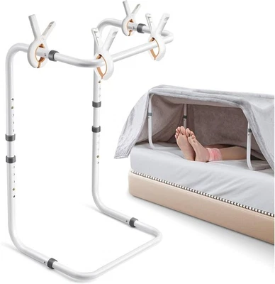DEPANGO New Blanket Feet Lifter Adjustable Height for Foot of Bed + 4 Clips