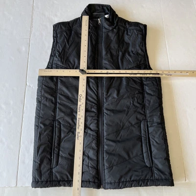 McDonalds Employee Full Zip Puffer Vest Men's Small Black on Black - Image 1 of 4