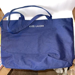 Bolso de Mano Estee Lauder Logo Azul Lona 13"x18" Doble Correas Cierre a Presión - Imagen 1 de 4