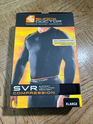 NEW Shock Doctor 734 SVR Recovery Compression Long Sleeve Shirt Mens XL Black - Image 1 of 4