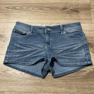RUE 21 Women’s Blue Embellished Bling Stretch Shorts Size 5/6 (A43) - Picture 1 of 7