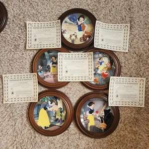Vtg 90s Walt Disney Edwin Knowles Snow White Collector Series Plates Lot of 5 - Picture 1 of 15