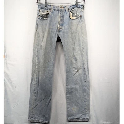 Jeans Levi's 501 XX Pierna Recta Lavado Claro Denim Botón Mosca Vintage Envejecido Foto 1 de 4