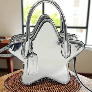 Coach Silver Star Mirror Metallic Crossbody Bag Small Leather CN700 ORGPKG - Picture 1 of 13