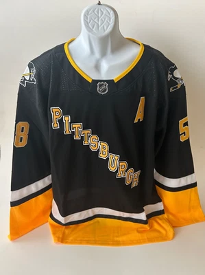 Camiseta deportiva de hockey Kris Letang #58 Pittsburgh Penguins NHL talla extra grande Foto 1 de 4