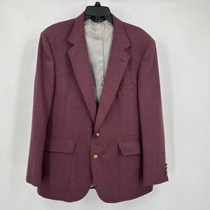 Hardwick Clothes Mens Vintage Plum Blazer Size 44R Polyester Old Money Classic - Picture 1 of 10