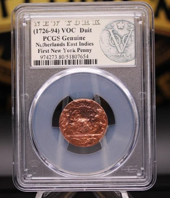 1790 VOC Duit ⚔️ PCGS “First New York Penny” 🧭 Colonial Copper Treasure 🔥 - Imagem 1 de 4