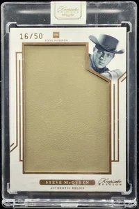 2025 Keepsake Steve Mcqueen Premiere Edition Authentic Jumbo Leather Relic #/50 - Picture 1 of 2