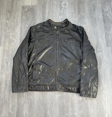 Chaqueta de motocicleta de cuero sintético forrada de piel para hombre Y2K Sonoma Foto 1 de 4