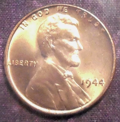 1944 Wheat Cent BU Near FuLL RED BRILLIANT UNCIRCULATED Philadelphia WWll Penny! - Image 1 of 3
