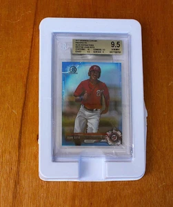 JUAN SOTO ROOKIE: 2017 BOWMAN CHROME BLUE REFRACTORS /150 GEM 9.5 THICK STOCK - Picture 1 of 1