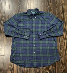 Camicia uomo Castaway Nantucket con bottoni grande a quadri blu verde cotone nuova senza etichette - Foto 1 di 4