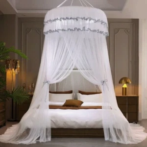 Dome Mosquito Net Canopy Princess Bed Netting Tent Curtain Bedroom Home Decor UK - Picture 1 of 28