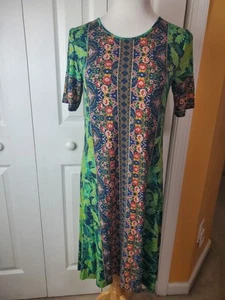 Vestido para mujer Johnny Was talla pequeña verde floral - Imagen 1 de 12