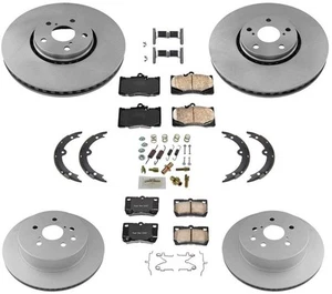 Brake Rotors Brake Pad and Brake Shoes Spring Kit Lexus GS460 09-11 8PC Kit AP - Picture 1 of 7