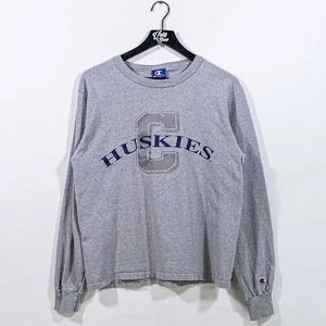 UCONN Huskies Champion T-Shirt Long Sleeve University of Connecticut Medium Y2K - Picture 1 of 9
