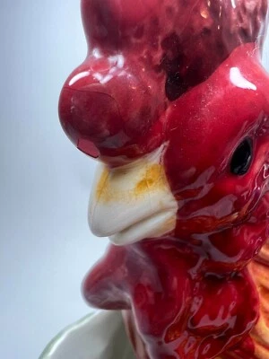 Impresionante jarra de leche de gallo grande colorida - cerámica - 11,5" x 11"  Foto 1 de 4