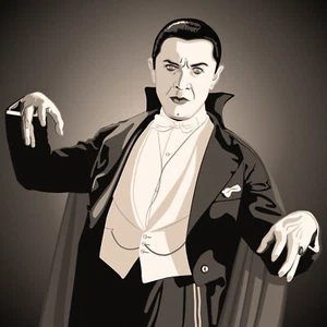 Count Dracula 28x28" Sepia Pop Art Portrait Ltd. Ed. Fine Art Print Signed - Picture 1 of 3