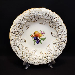 Meissen Prunkschale/Prunkteller Ø 25cm Akanthusblattrelief Obst-/Früchtemalerei - Bild 1 von 16