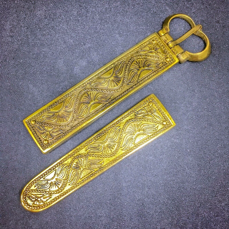 Réplica de cinturón medieval Hungury joyería, hebilla y extremo de correa para cinturón de faja 25 mm Foto 1 de 1