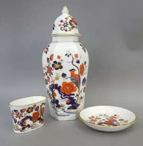 Aynsley England bone china ginger jar vase lot Bird of Paradise recreation c1850 - Picture 1 of 4
